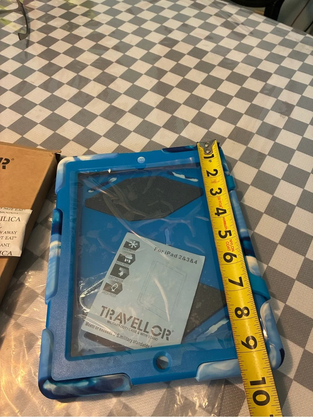 Blue and white Friendly Tablet Case with Cushioned Edges